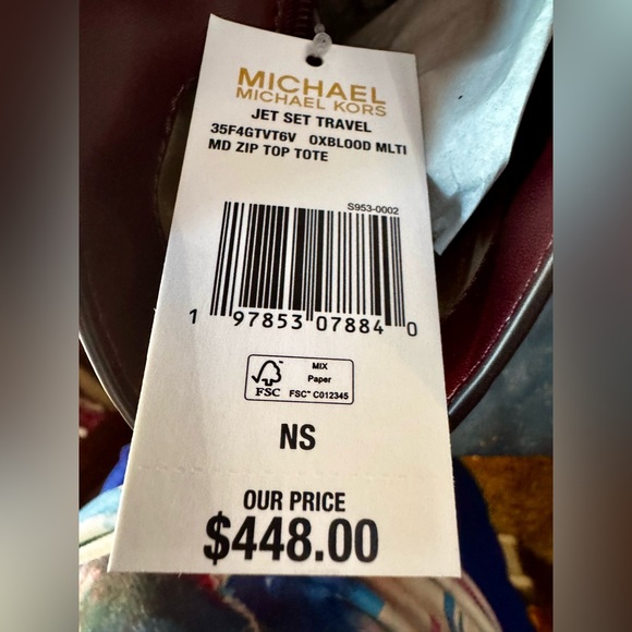 Michael Kors Red and Purple Women's Tote Bag - Picture 8 of 12